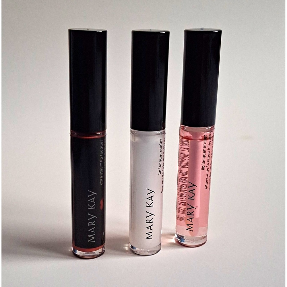 Mary Kay Ultra Stay Lip Lacquer 3pc Set w/ Sealer & Eraser, Multicolor